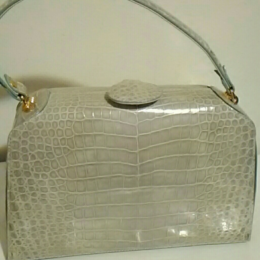 SALE-Genuine light green crocodile skin sachel - Picture 2 of 7